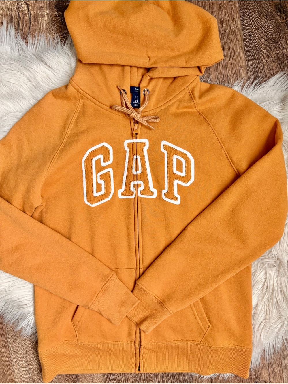GAP Full‑Zip Hooded Sweatshirt with Appliqué Logo